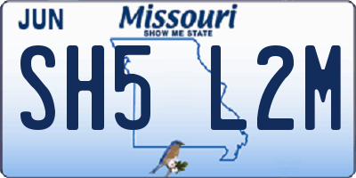 MO license plate SH5L2M