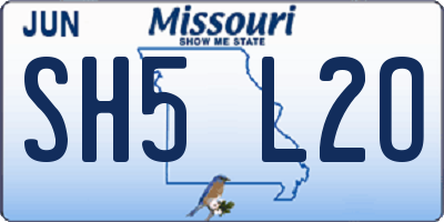 MO license plate SH5L2O