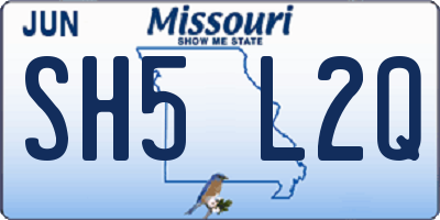 MO license plate SH5L2Q