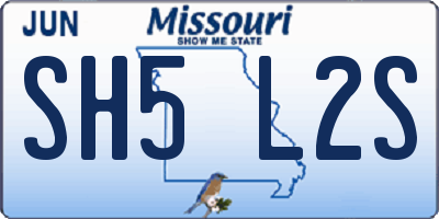 MO license plate SH5L2S