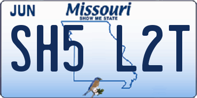 MO license plate SH5L2T