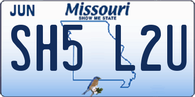 MO license plate SH5L2U