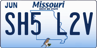 MO license plate SH5L2V