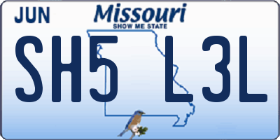 MO license plate SH5L3L