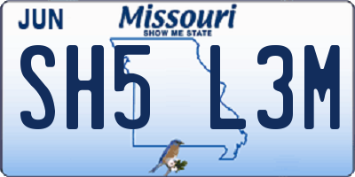 MO license plate SH5L3M