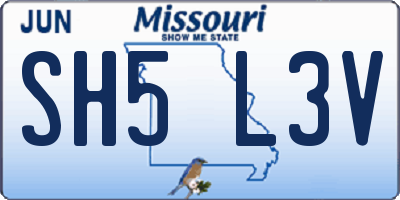 MO license plate SH5L3V