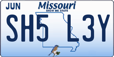 MO license plate SH5L3Y
