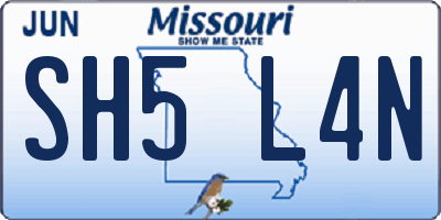MO license plate SH5L4N