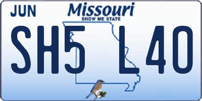 MO license plate SH5L4O