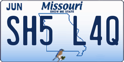 MO license plate SH5L4Q