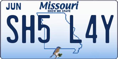MO license plate SH5L4Y