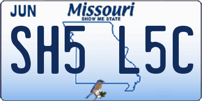 MO license plate SH5L5C
