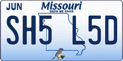 MO license plate SH5L5D