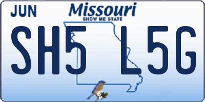 MO license plate SH5L5G