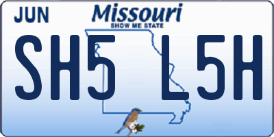MO license plate SH5L5H