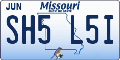 MO license plate SH5L5I