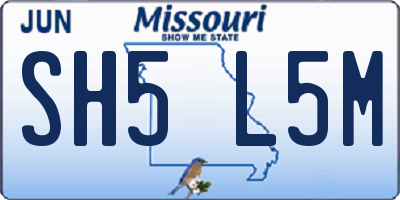 MO license plate SH5L5M