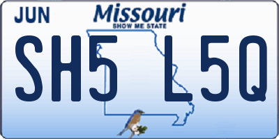 MO license plate SH5L5Q