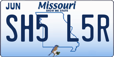 MO license plate SH5L5R