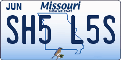 MO license plate SH5L5S