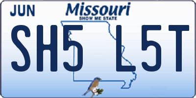 MO license plate SH5L5T