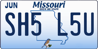 MO license plate SH5L5U