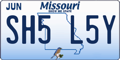 MO license plate SH5L5Y