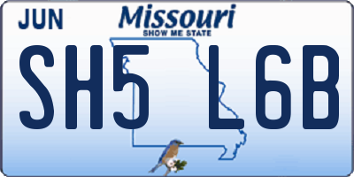 MO license plate SH5L6B