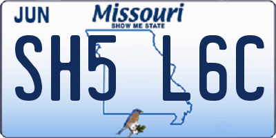 MO license plate SH5L6C