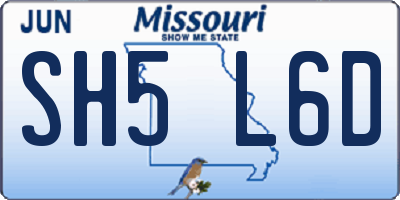 MO license plate SH5L6D