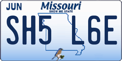 MO license plate SH5L6E