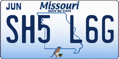 MO license plate SH5L6G