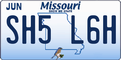 MO license plate SH5L6H