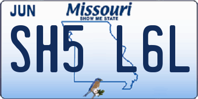 MO license plate SH5L6L