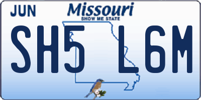 MO license plate SH5L6M