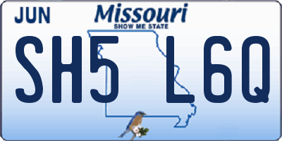 MO license plate SH5L6Q