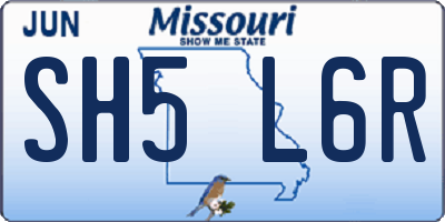 MO license plate SH5L6R