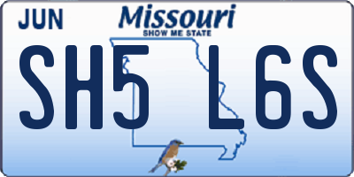 MO license plate SH5L6S
