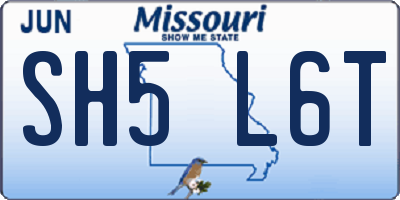 MO license plate SH5L6T