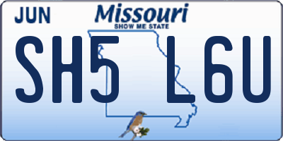 MO license plate SH5L6U