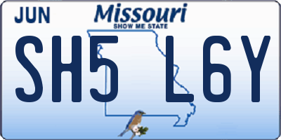 MO license plate SH5L6Y