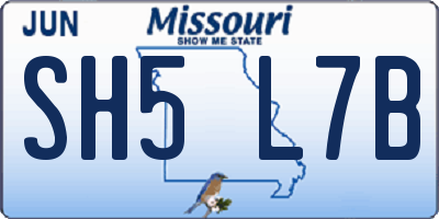 MO license plate SH5L7B
