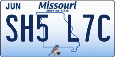 MO license plate SH5L7C