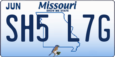 MO license plate SH5L7G