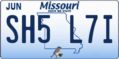 MO license plate SH5L7I