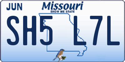 MO license plate SH5L7L