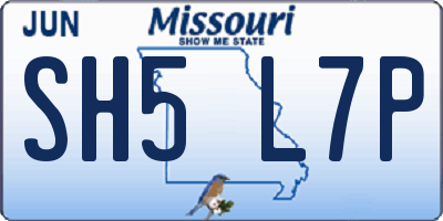 MO license plate SH5L7P