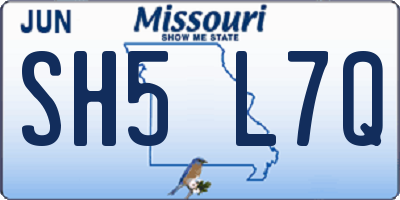 MO license plate SH5L7Q