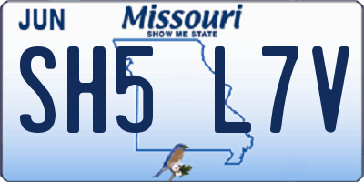 MO license plate SH5L7V