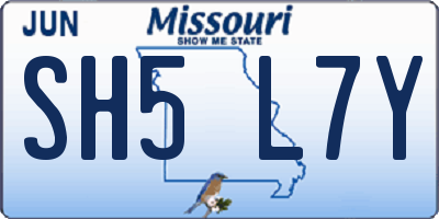 MO license plate SH5L7Y